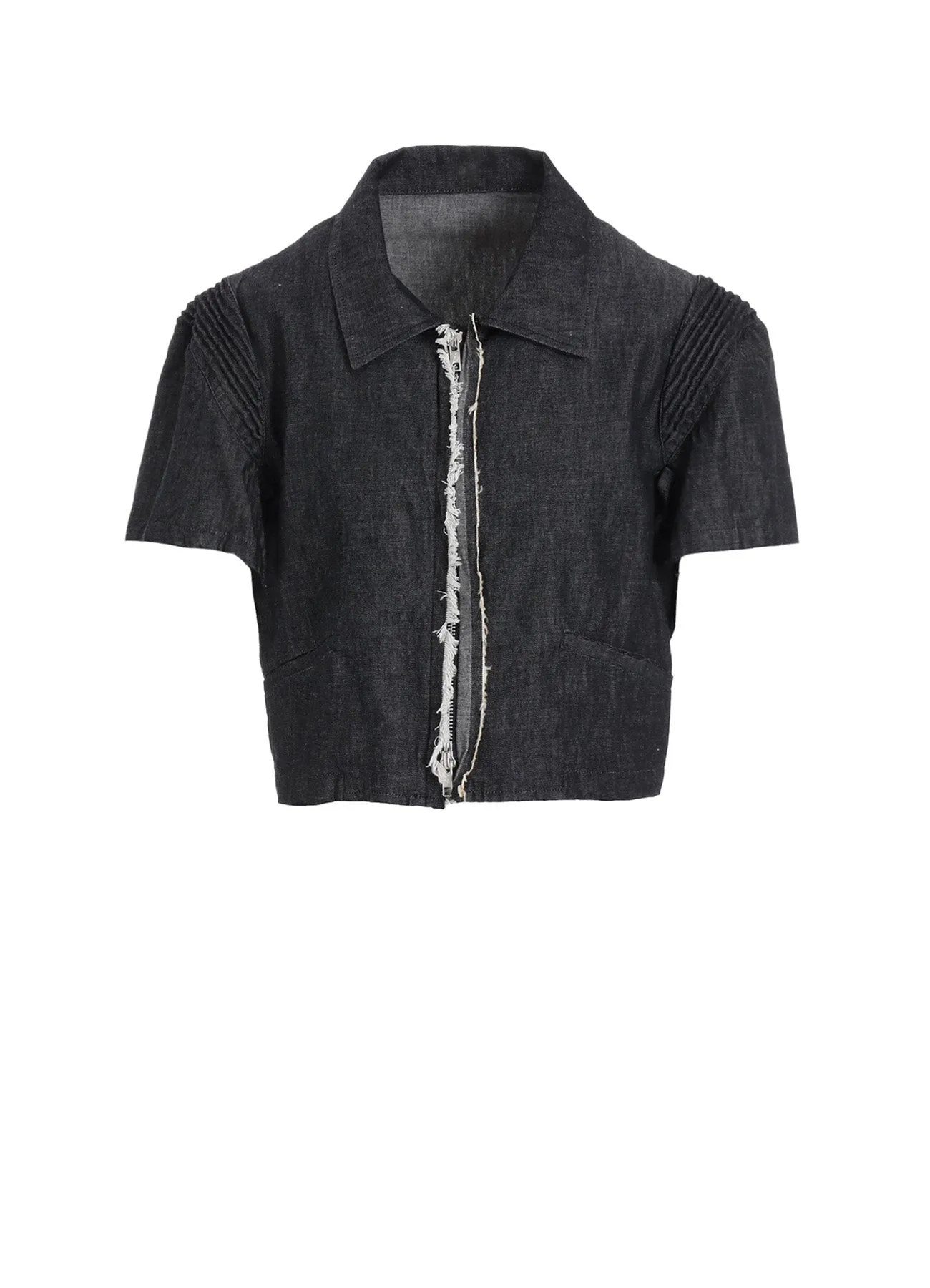 LIGHT DENIM FRILLED SHORT JACKET sold by Yohji Yamamoto