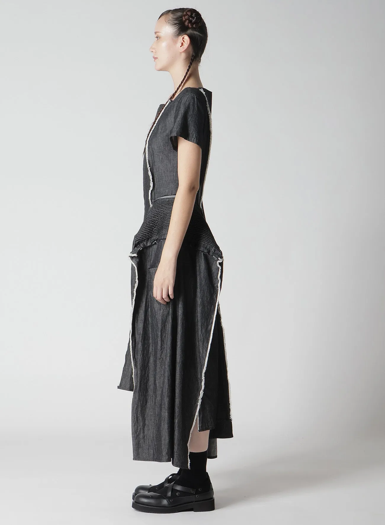 LIGHT DENIM GATHERED DRESS sold by Yohji Yamamoto product image thumbnail 5