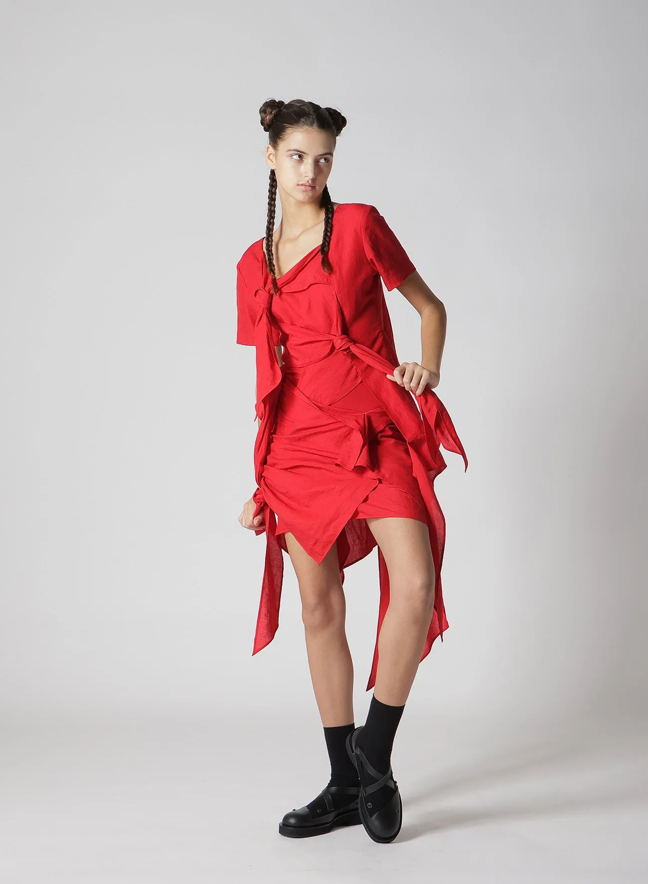 CLEAR LAWN RIBBON DRESS B sold by Yohji Yamamoto product image thumbnail 4