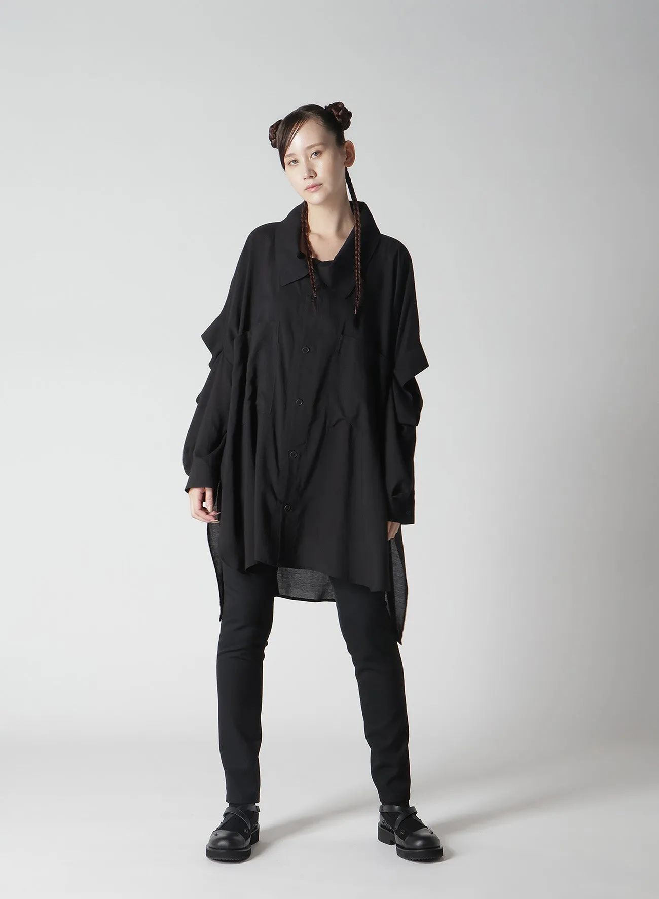 SOFT LAWN ELBOW SLIT LONG SHIRT sold by Yohji Yamamoto product image thumbnail 4