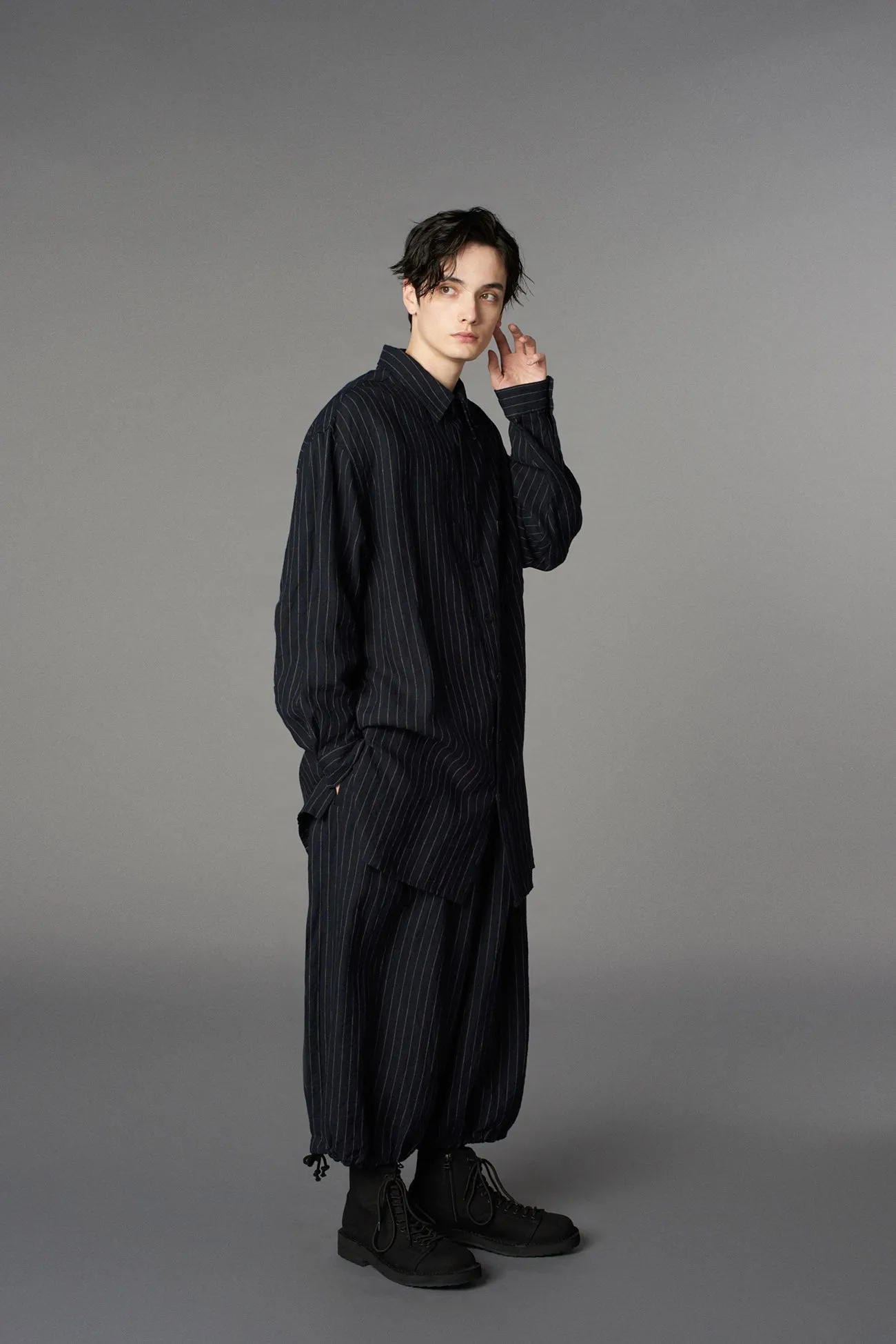 LIGHT DONGGOROS ASYMMETRICAL DOUBLE COLLAR SHIRT sold by Yohji Yamamoto product image thumbnail 5