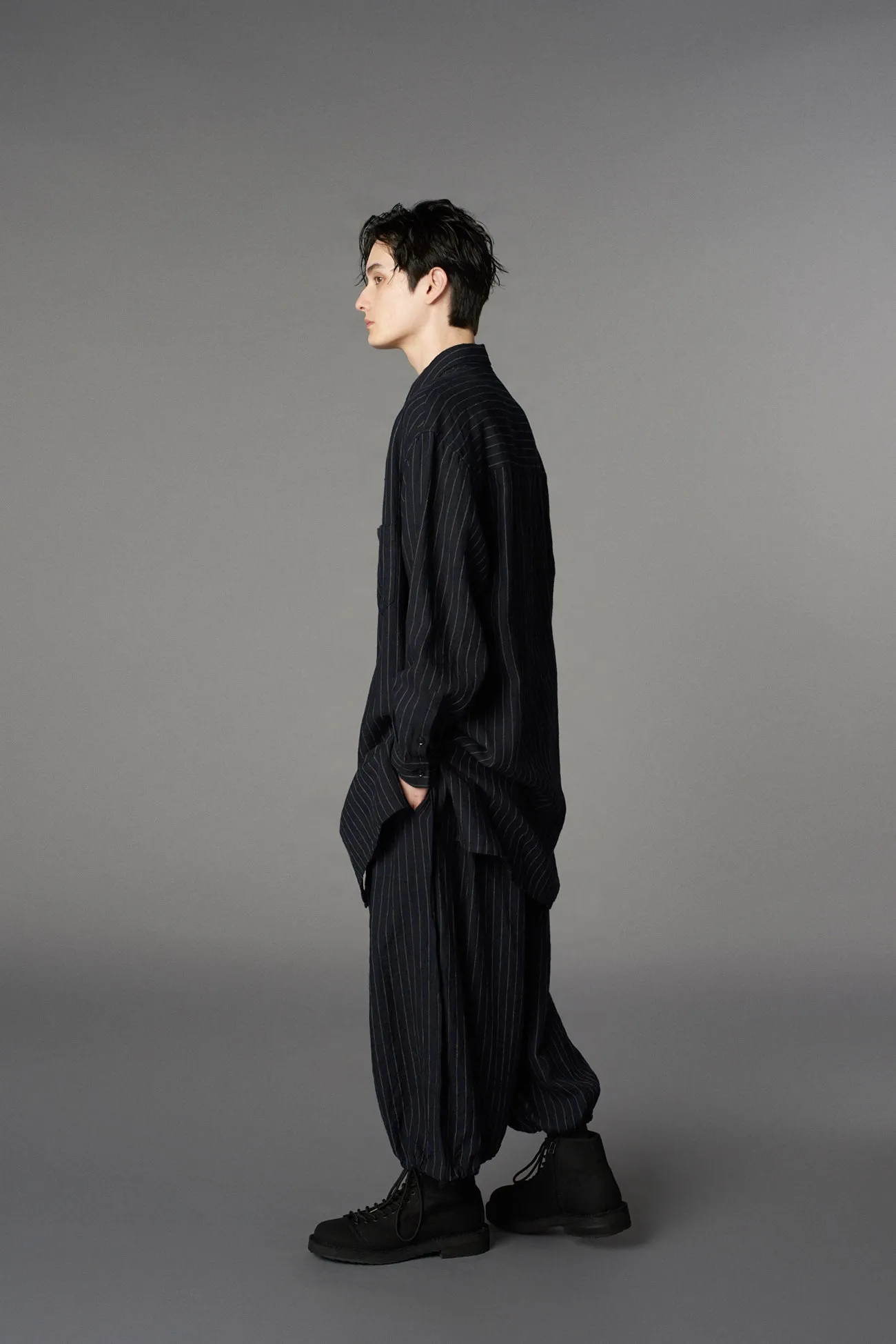 LIGHT DONGGOROS ASYMMETRICAL DOUBLE COLLAR SHIRT sold by Yohji Yamamoto product image thumbnail 3