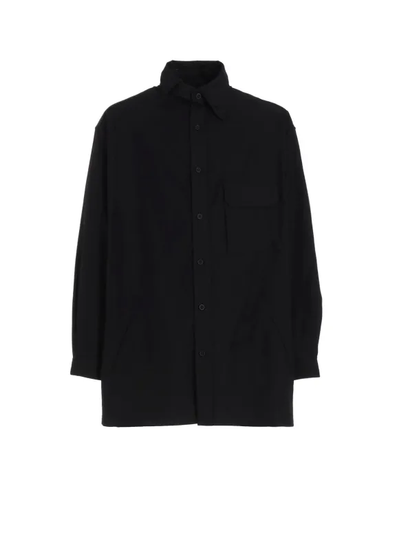 WIDE TWILL SHRINKAGE SPARECOLLAR BLOUSE sold by Yohji Yamamoto