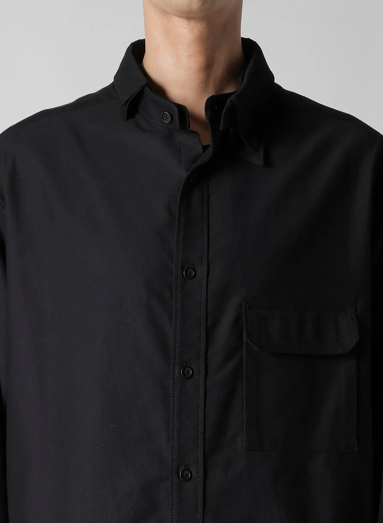 WIDE TWILL SHRINKAGE SPARECOLLAR BLOUSE sold by Yohji Yamamoto product image thumbnail 4