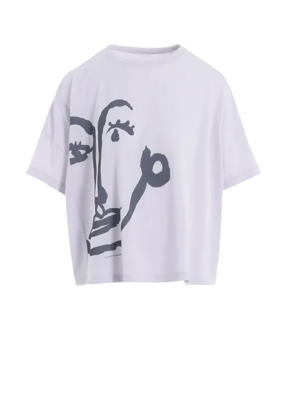 C/R JERSEY FACE PRINT WIDE SHORT SHIRT sold by Yohji Yamamoto