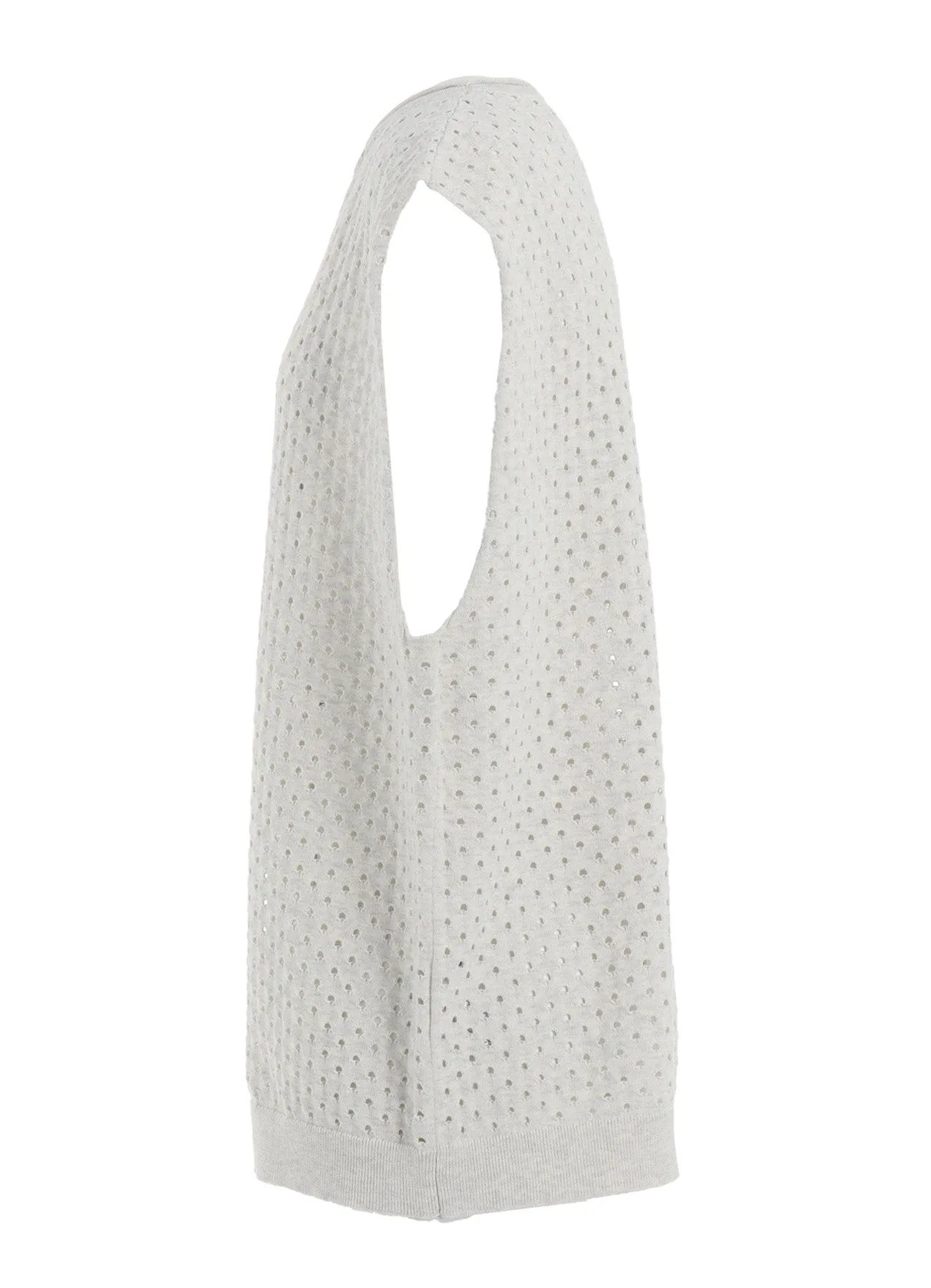 SUPER SOFT COTTON KNIT EYELET VEST sold by Yohji Yamamoto product image thumbnail 3