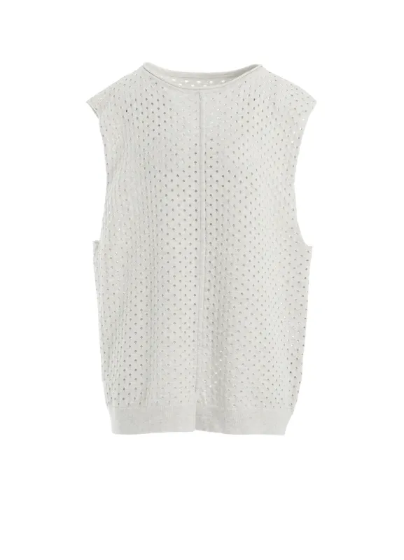 SUPER SOFT COTTON KNIT EYELET VEST sold by Yohji Yamamoto
