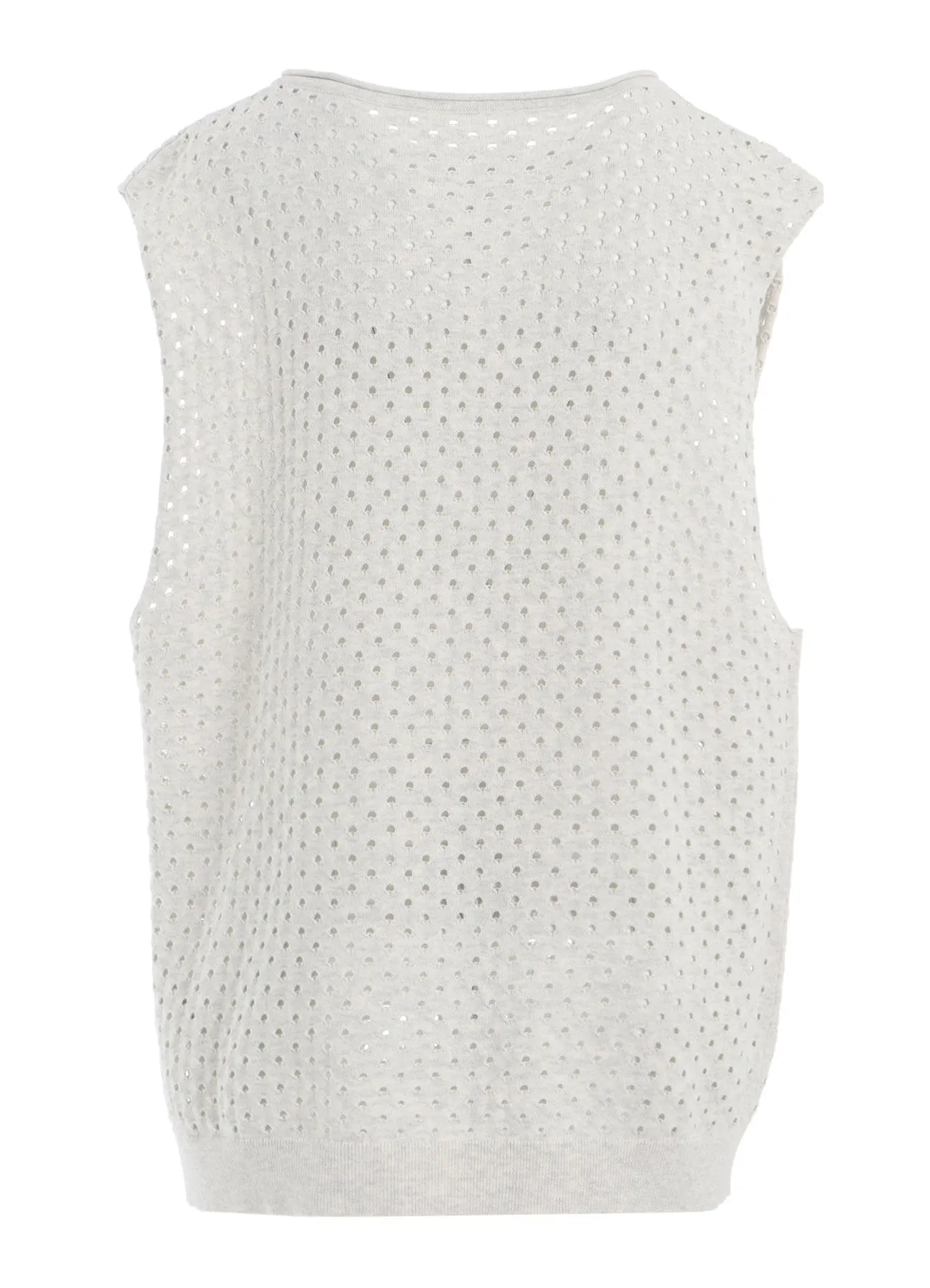 SUPER SOFT COTTON KNIT EYELET VEST sold by Yohji Yamamoto product image thumbnail 4