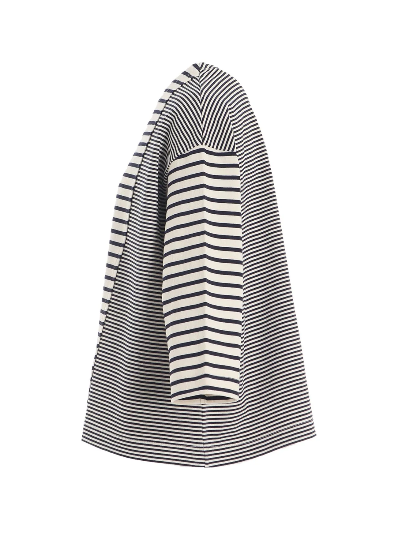 BORDER SWITCHING 3/4 SLEEVE SHIRT sold by Yohji Yamamoto product image thumbnail 3