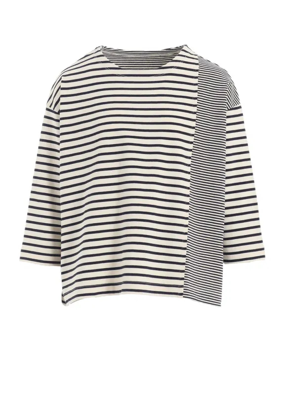 BORDER SWITCHING  3/4 SLEEVE SHIRT made by Yohji Yamamoto