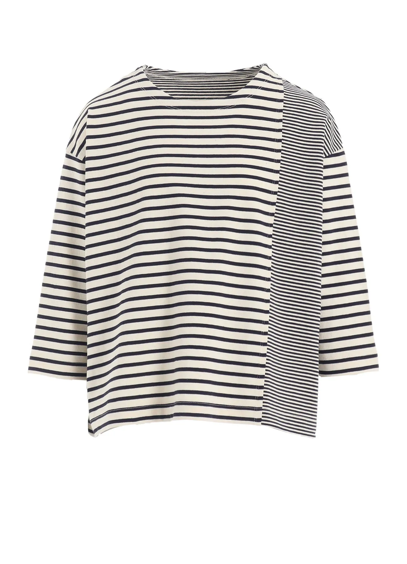 BORDER SWITCHING 3/4 SLEEVE SHIRT sold by Yohji Yamamoto