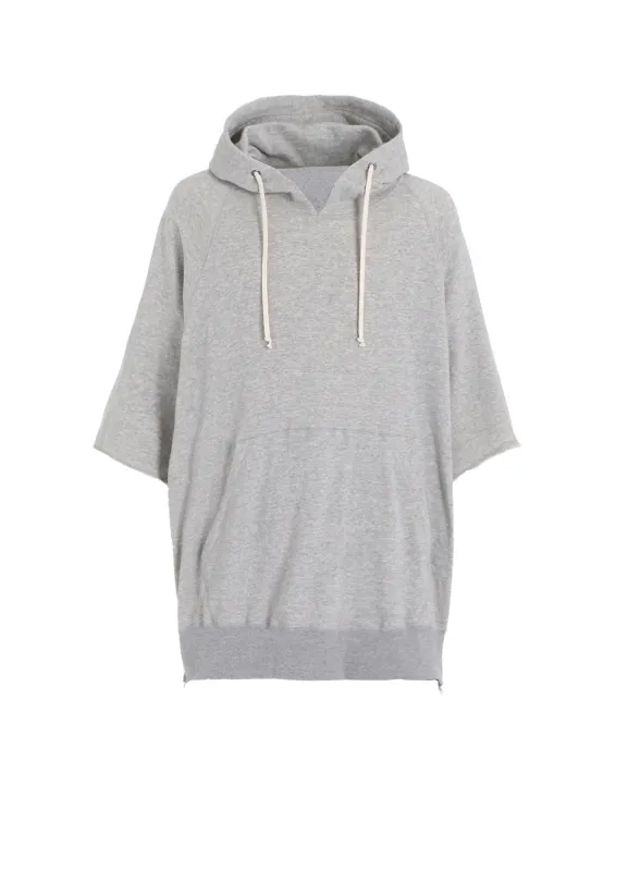 COTTON GAUZE SHORT-SLEEVED BIG HOODIE WITH SIDE ZIPPERS sold by Yohji Yamamoto