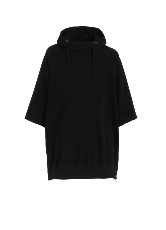COTTON GAUZE SHORT-SLEEVED BIG HOODIE WITH SIDE ZIPPERS sold by Yohji Yamamoto