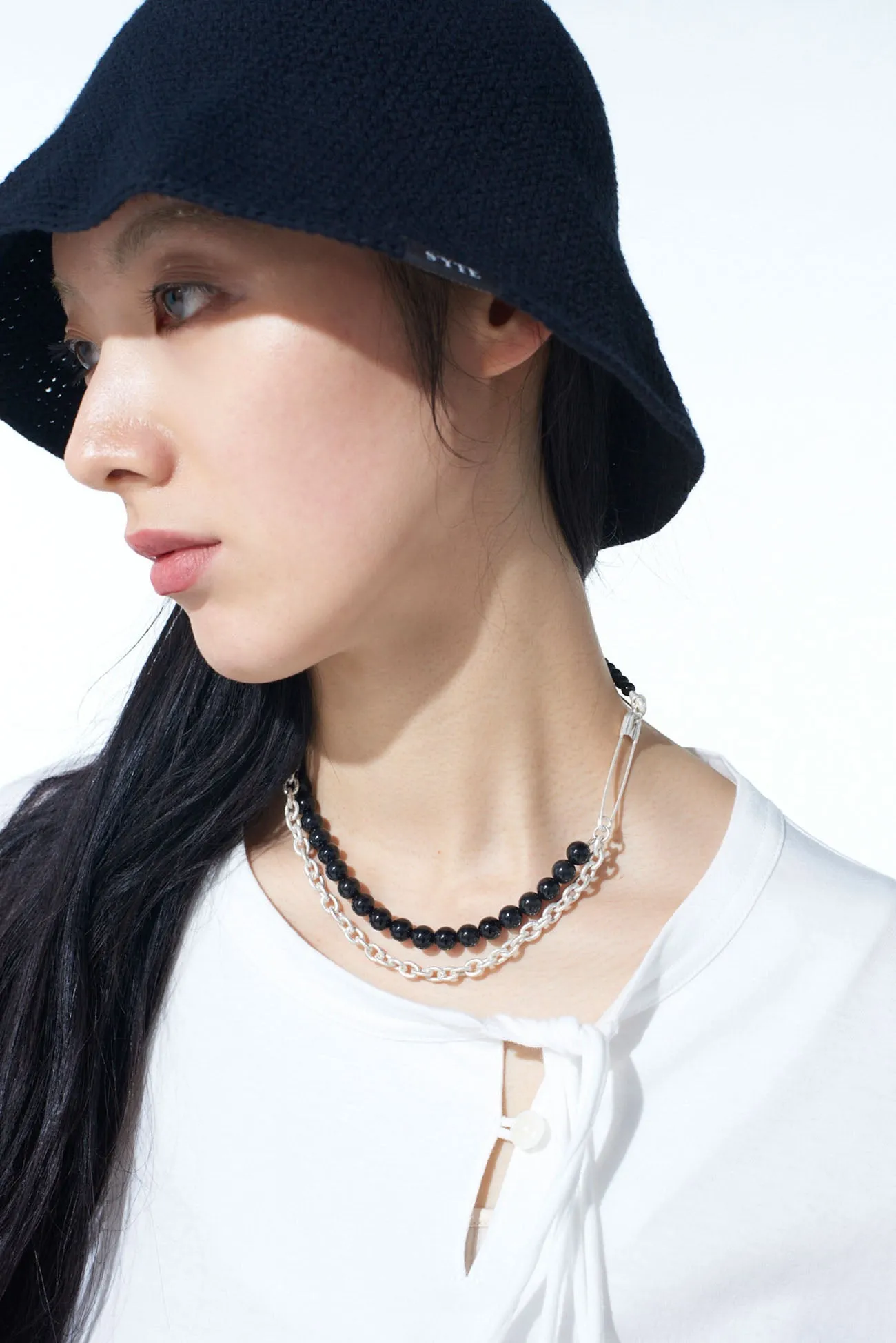 SAFETY PIN ONYX CHOKER sold by Yohji Yamamoto product image thumbnail 2