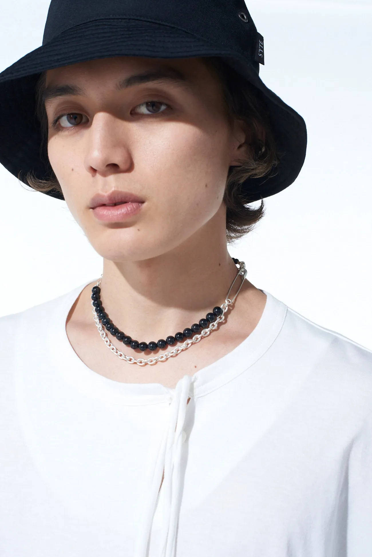 SAFETY PIN ONYX CHOKER sold by Yohji Yamamoto product image thumbnail 4