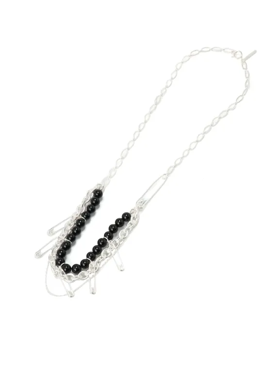 SAFETY PINS ONYX NECKLACE sold by Yohji Yamamoto