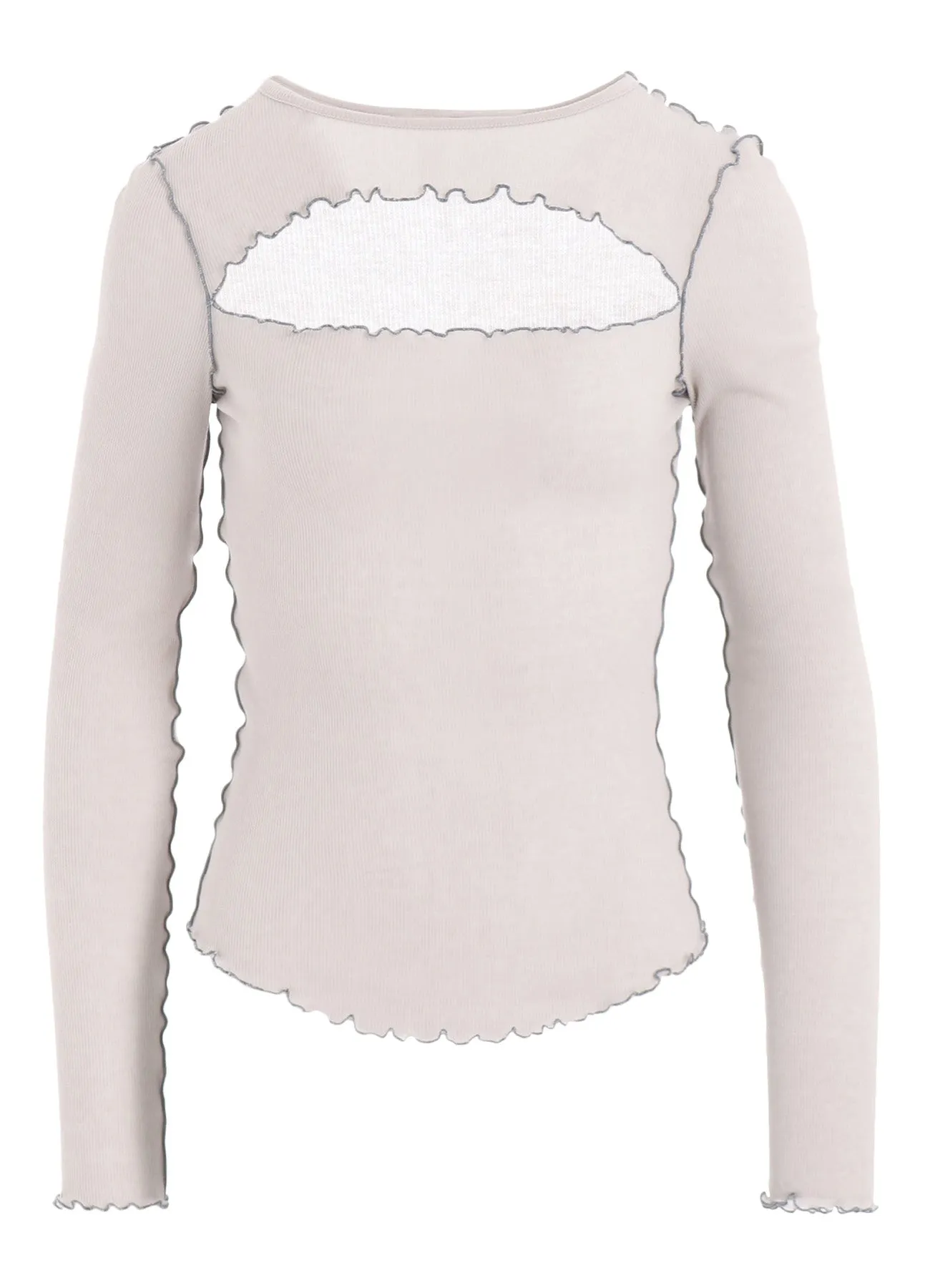 RIB STITCH SLIT CHEST LONG SLEEVE T-SHIRT sold by Yohji Yamamoto product image thumbnail 2