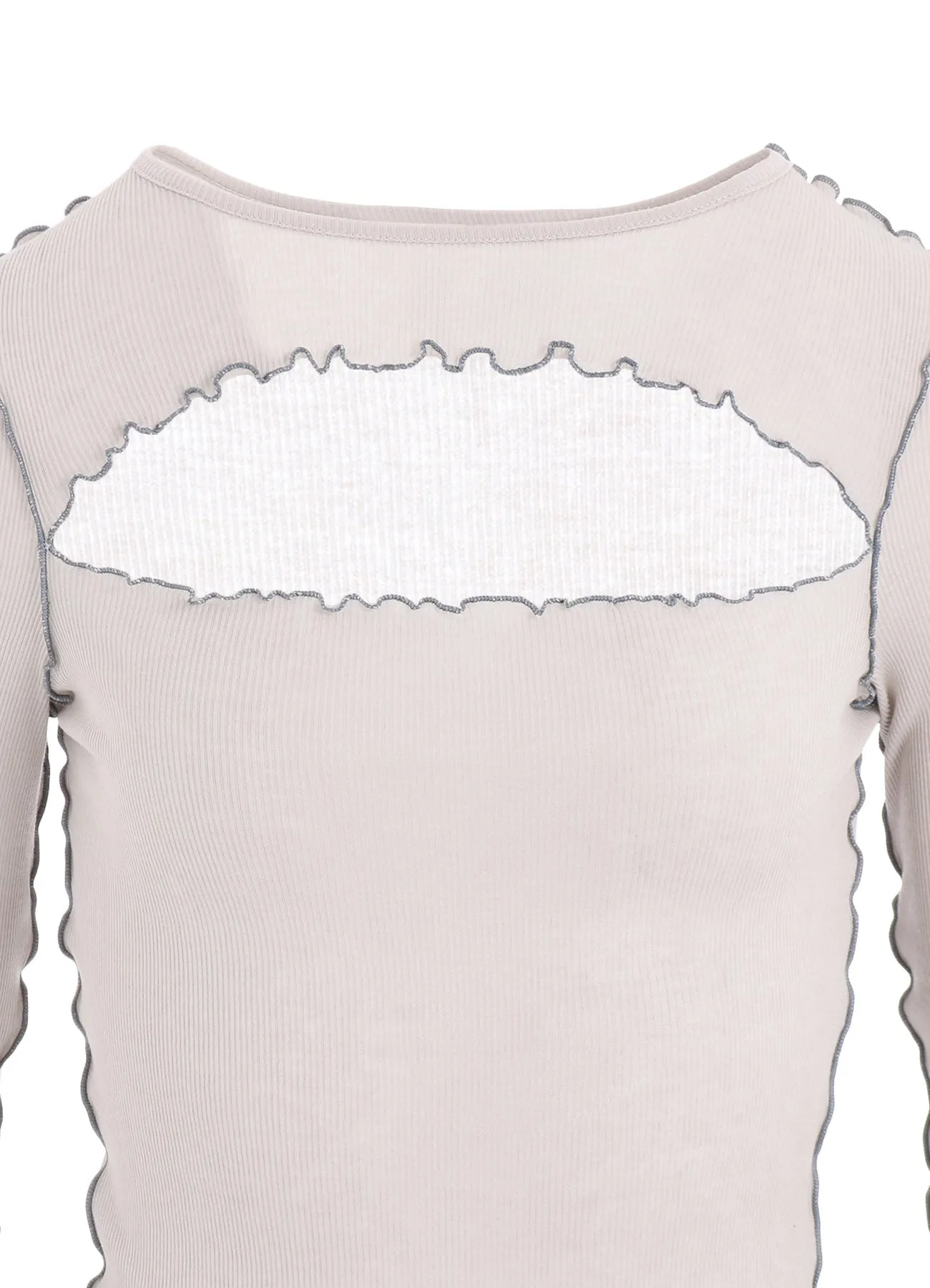 RIB STITCH SLIT CHEST LONG SLEEVE T-SHIRT sold by Yohji Yamamoto product image thumbnail 5