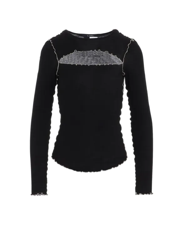 RIB STITCH SLIT CHEST LONG SLEEVE T-SHIRT sold by Yohji Yamamoto