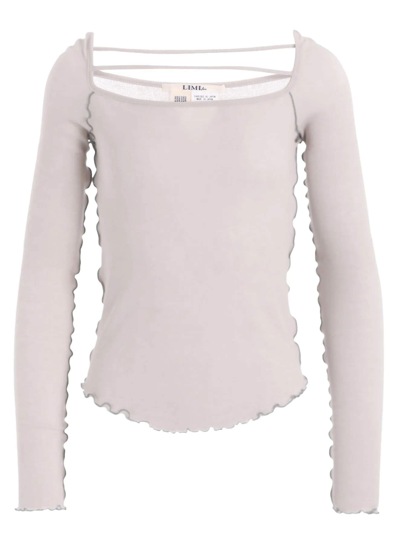 RIB STITCH SQUARE NECK LONG SLEEVE T-SHIRT sold by Yohji Yamamoto product image thumbnail 2