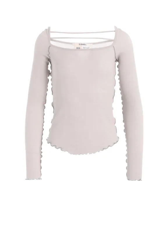RIB STITCH SQUARE NECK LONG SLEEVE T-SHIRT sold by Yohji Yamamoto