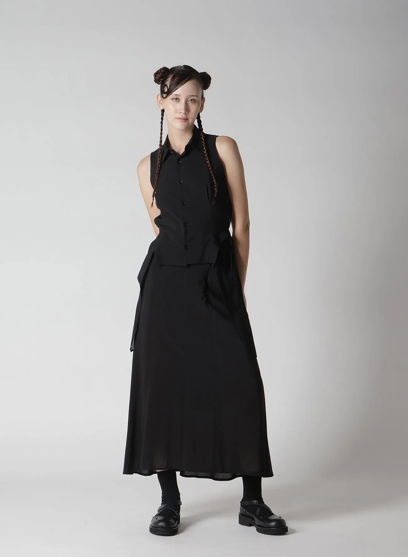 LAWN COLLAR LONG VEST sold by Yohji Yamamoto product image thumbnail 4