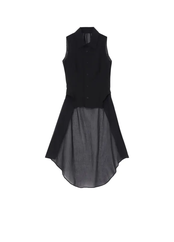 LAWN COLLAR LONG VEST made by Yohji Yamamoto