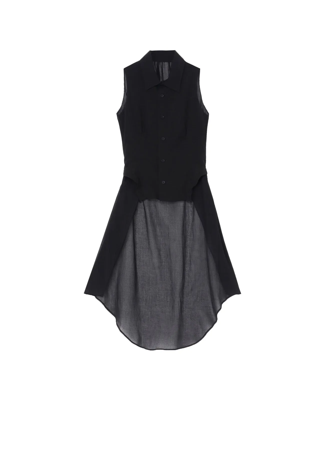 LAWN COLLAR LONG VEST sold by Yohji Yamamoto