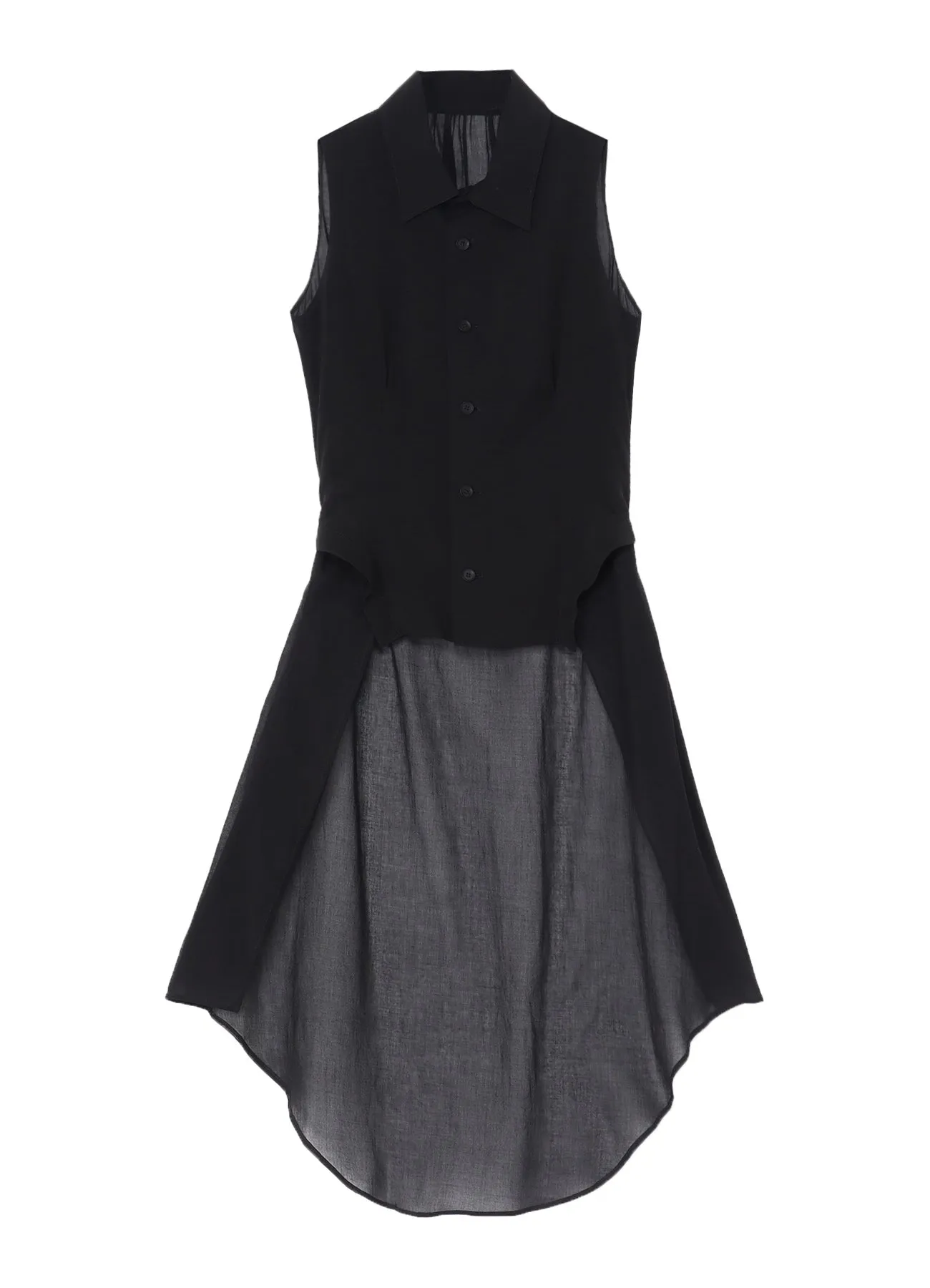 LAWN COLLAR LONG VEST sold by Yohji Yamamoto product image thumbnail 2