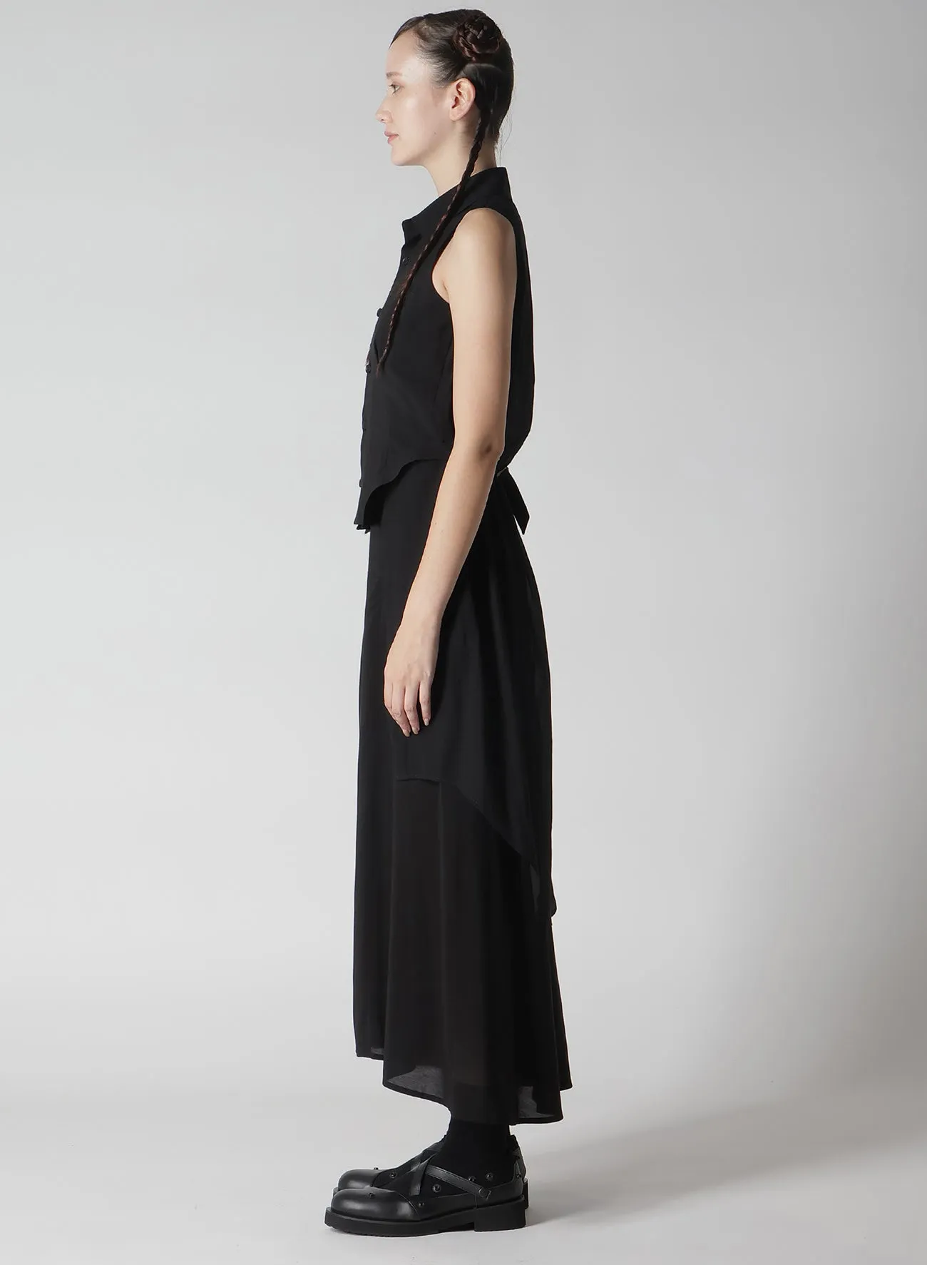 LAWN COLLAR LONG VEST sold by Yohji Yamamoto product image thumbnail 5