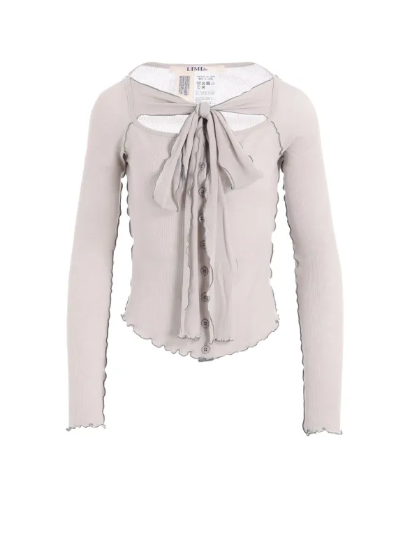 RIB STITCH CARDIGAN WITH RIBBON sold by Yohji Yamamoto