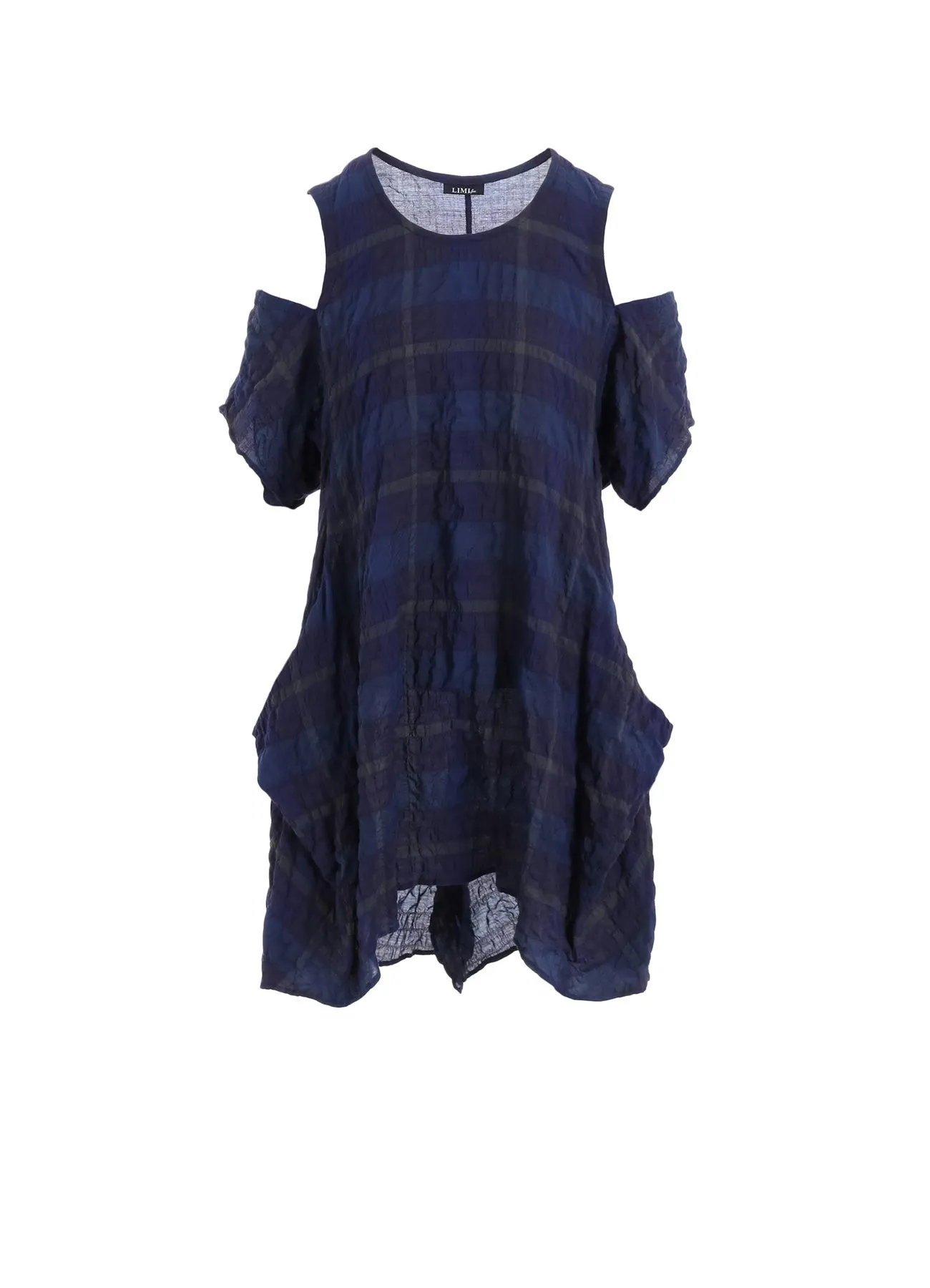 PLAID OPEN SHOULDER BLOUSE sold by Yohji Yamamoto