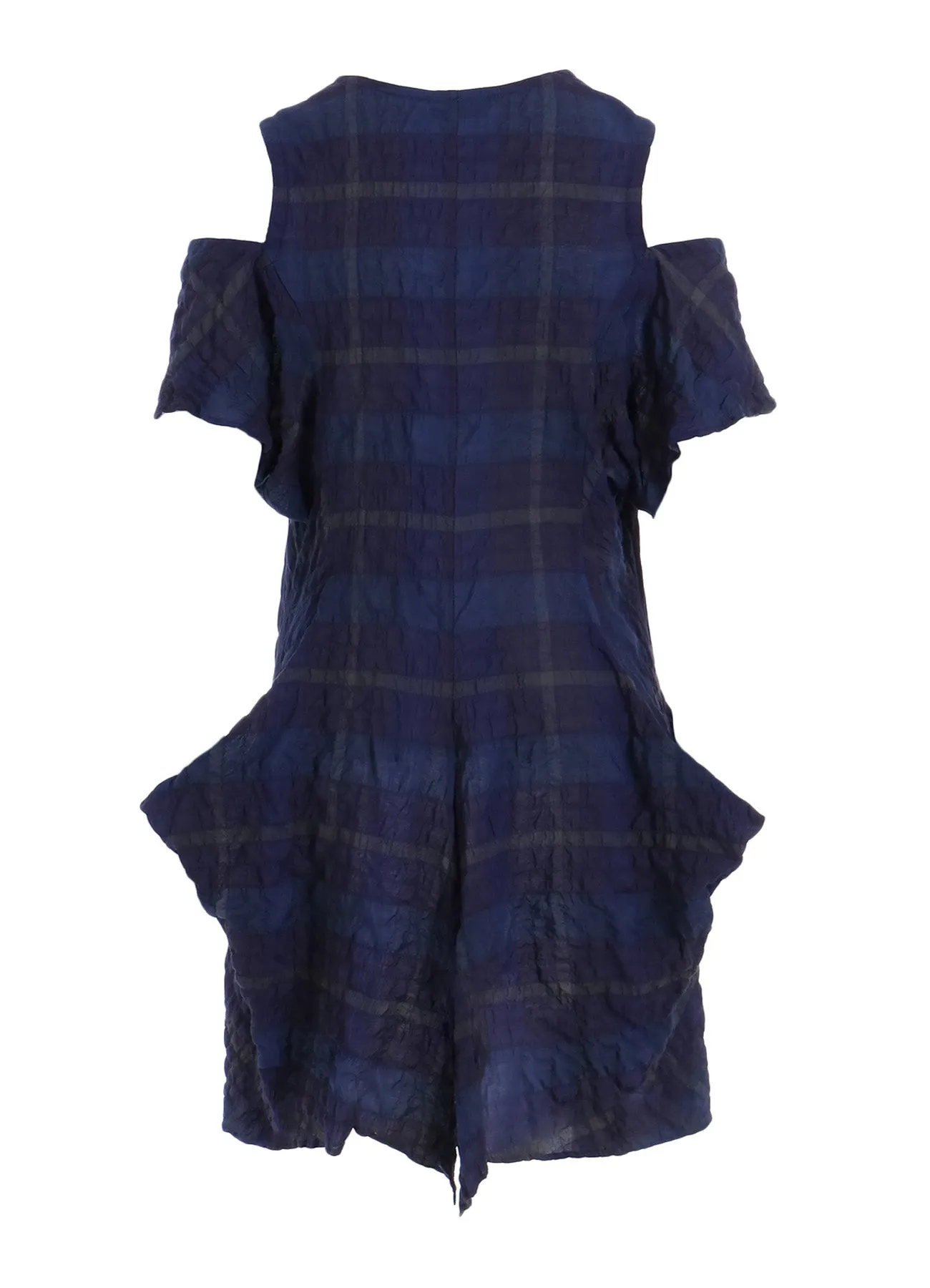 PLAID OPEN SHOULDER BLOUSE sold by Yohji Yamamoto product image thumbnail 3