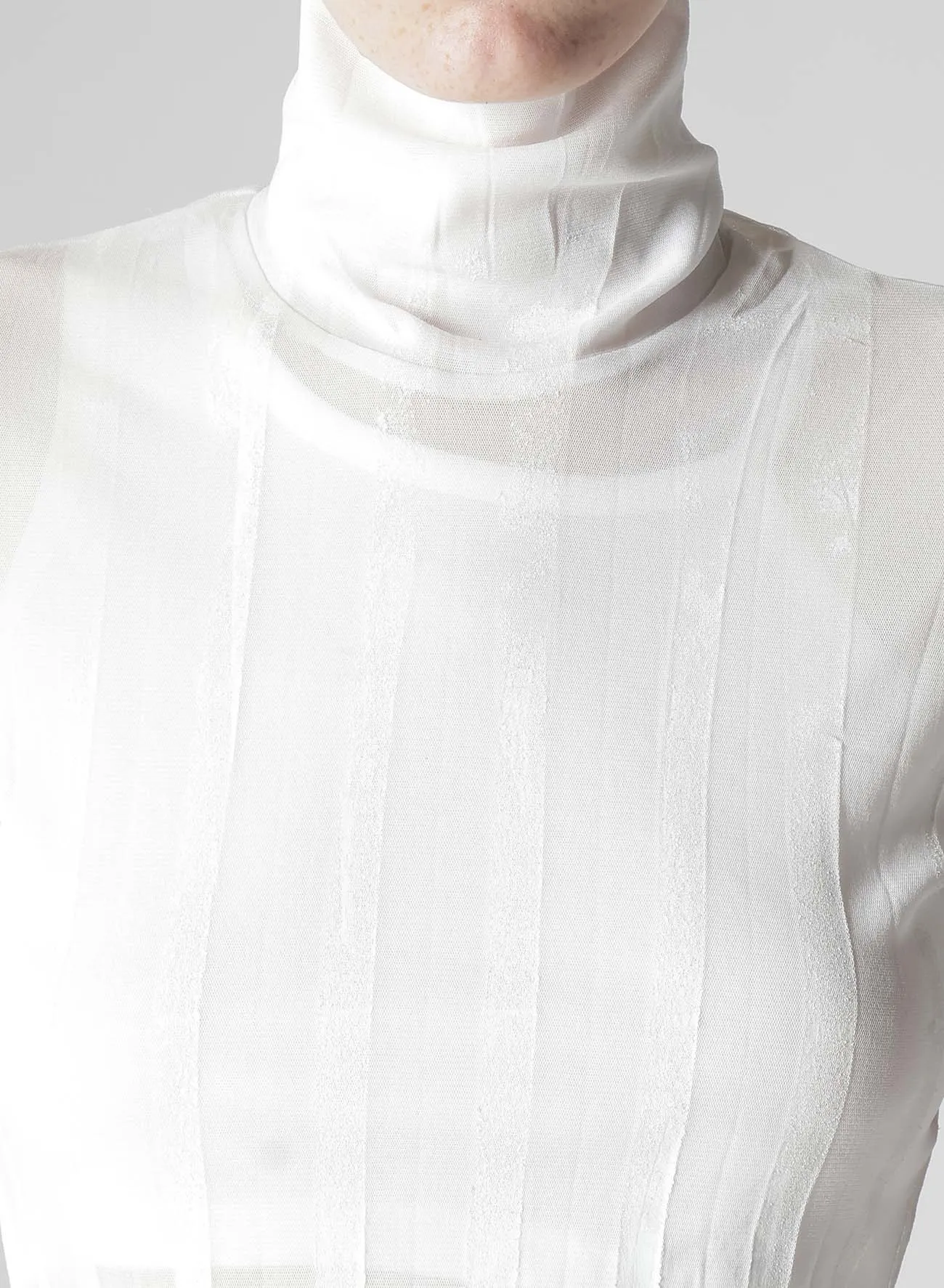 TULLE PLEATS LONG SLEEVE HIGH NECK T sold by Yohji Yamamoto product image thumbnail 5