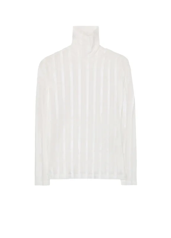 TULLE PLEATS LONG SLEEVE HIGH NECK T sold by Yohji Yamamoto