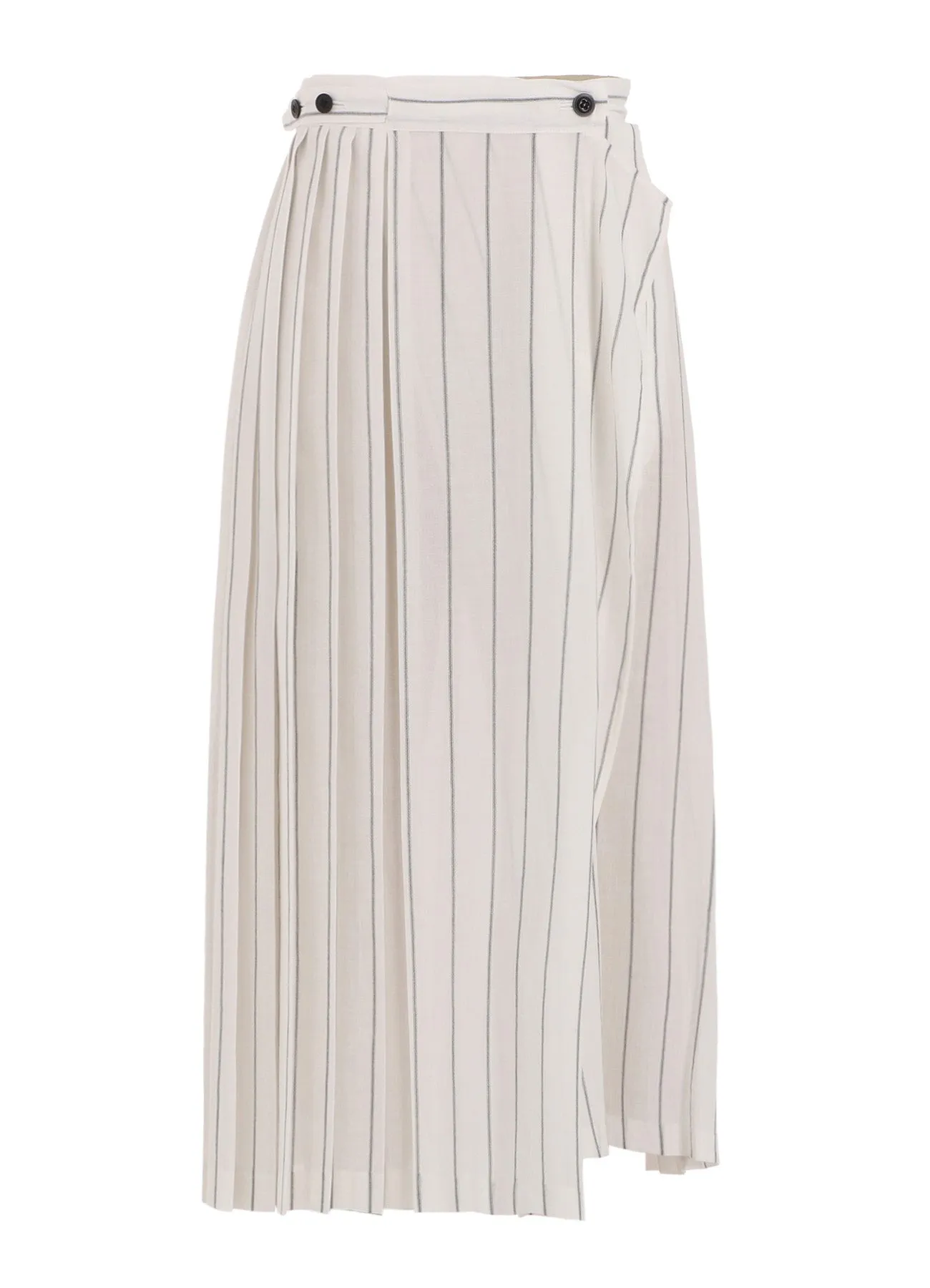 WASHER STRIPE PLEATED WRAP SKIRT sold by Yohji Yamamoto product image thumbnail 2