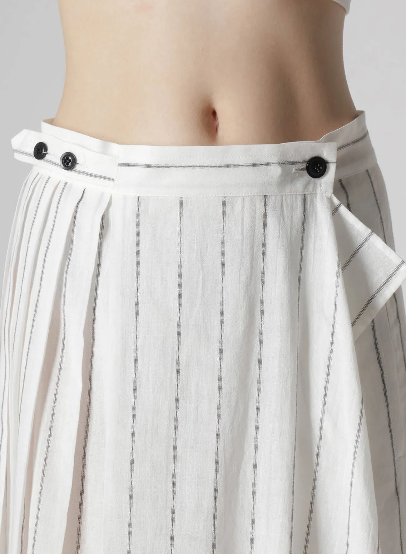 WASHER STRIPE PLEATED WRAP SKIRT sold by Yohji Yamamoto product image thumbnail 5
