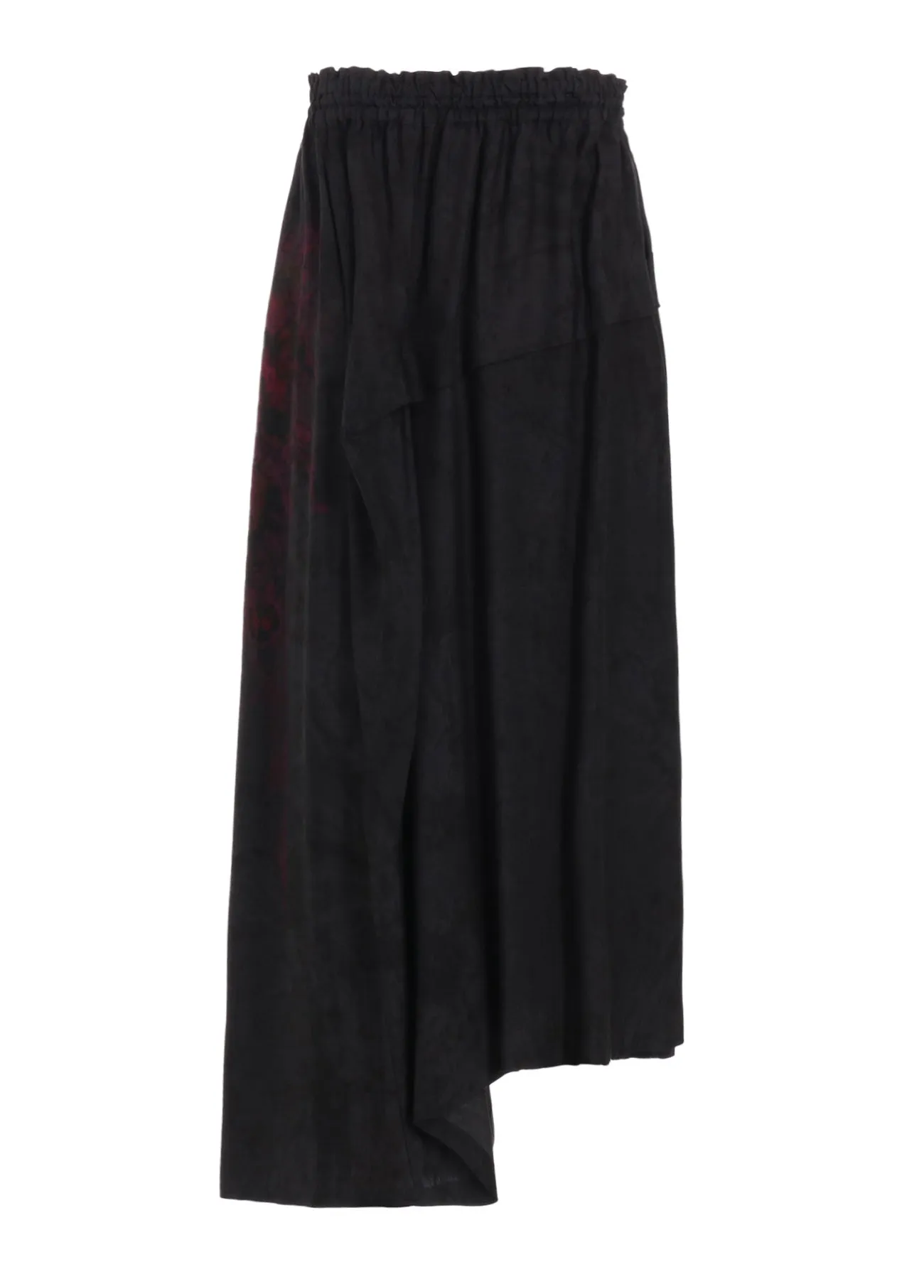 CUPRO/DUNGAREE TWILL FLOWER&ASPHALT PRINT RIGHT TUCKED ASYMMETRIC SKIRT sold by Yohji Yamamoto product image thumbnail 3