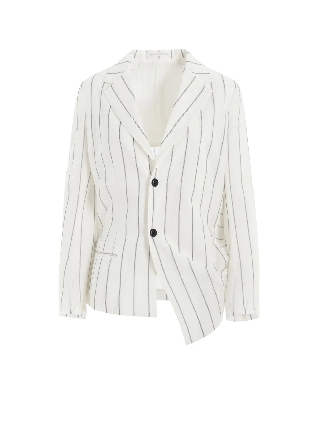 WASHER STRIPE LEFT SIDE DROPPED JACKET sold by Yohji Yamamoto