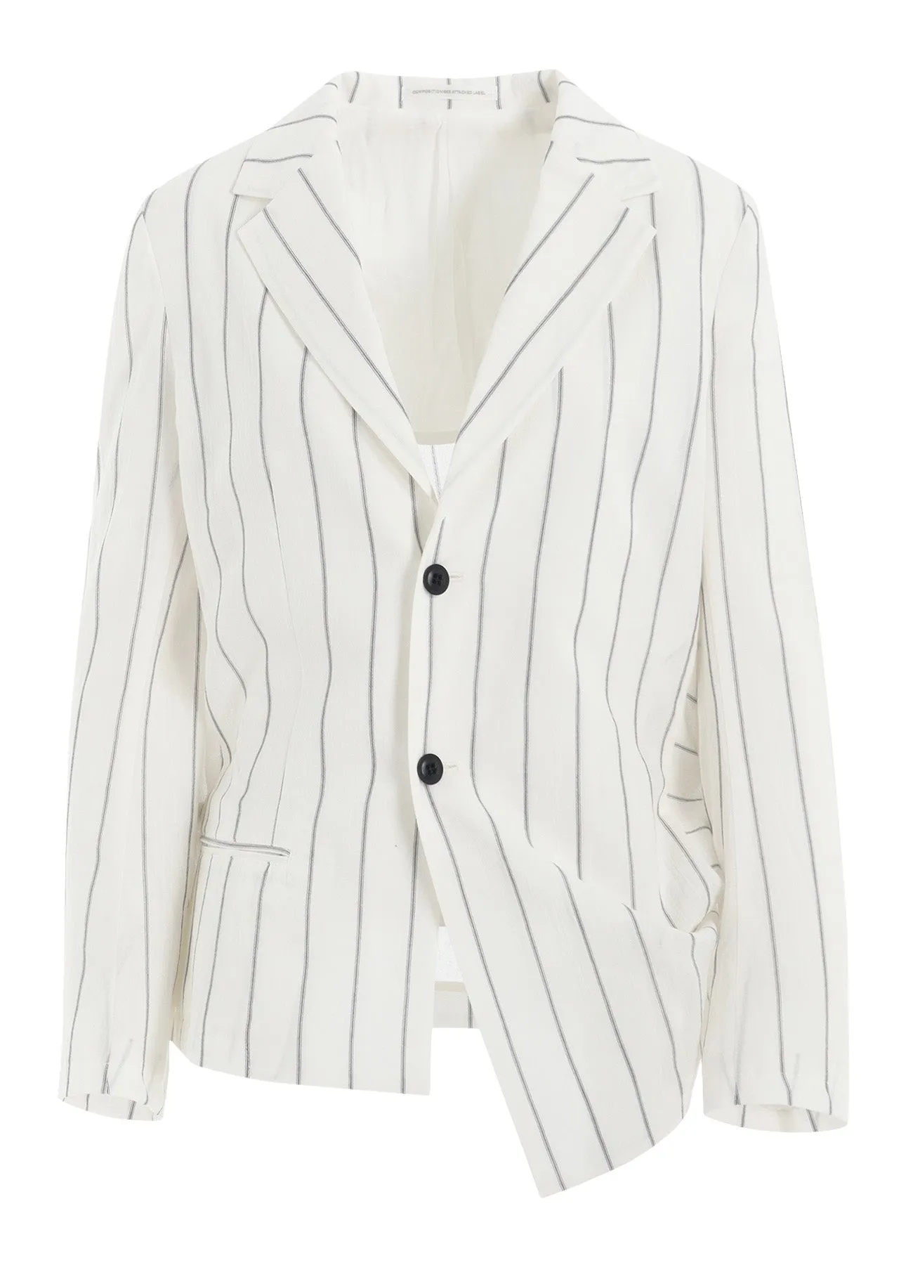 WASHER STRIPE LEFT SIDE DROPPED JACKET sold by Yohji Yamamoto product image thumbnail 2