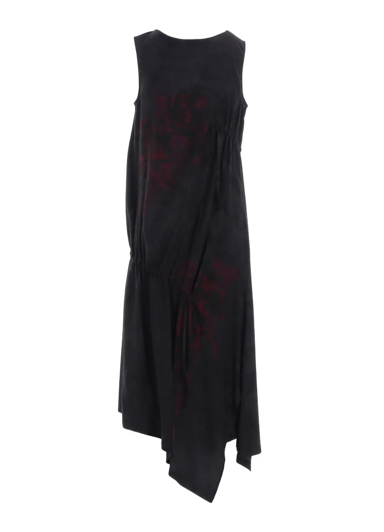 CUPRO/DUNGAREE TWILL FLOWER&ASPHALT PRINT SHIRRING DRESS sold by Yohji Yamamoto product image thumbnail 3