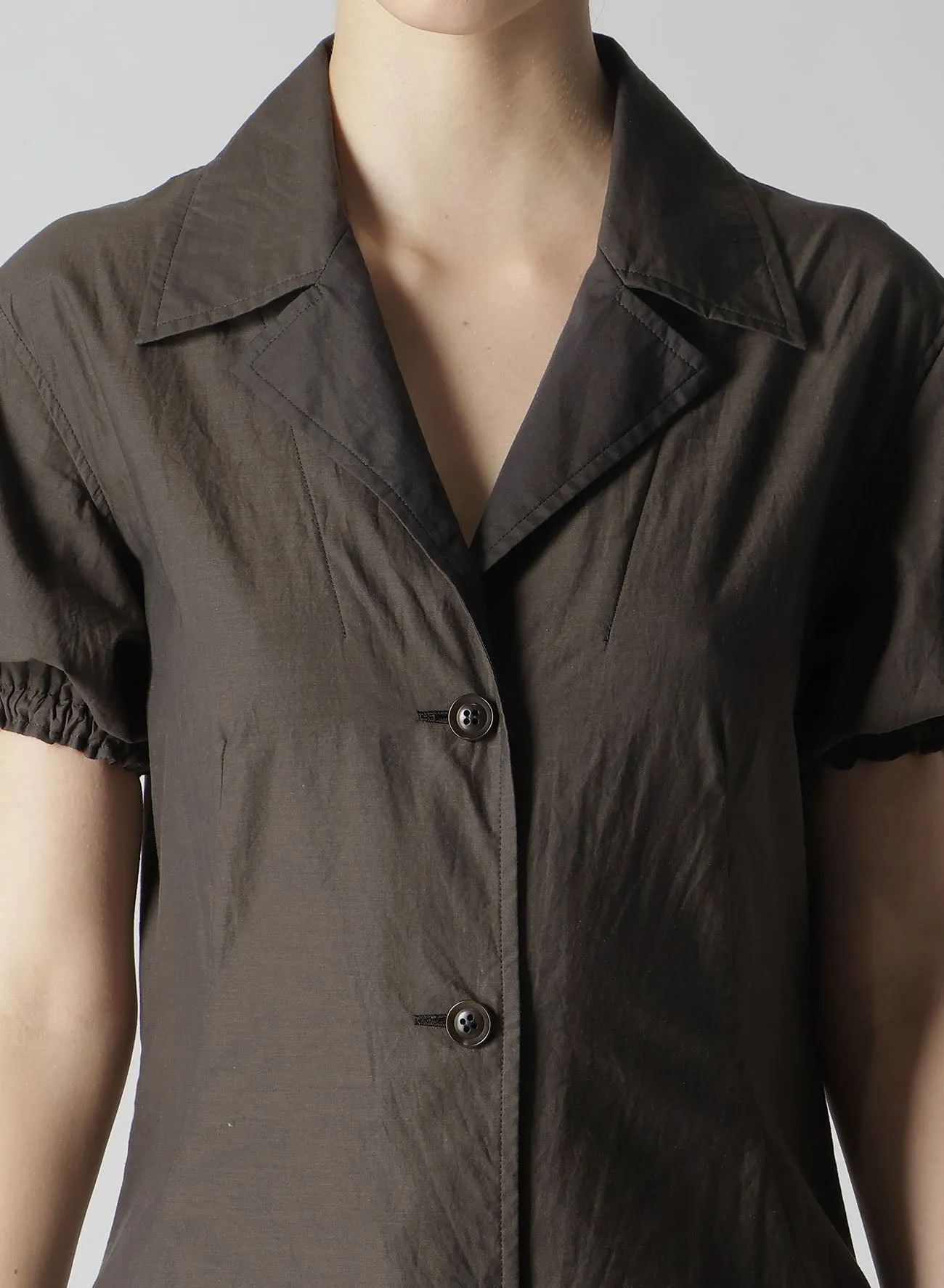 COTTON TYPEWRITER LEFT SIDE GATHERED DRESS sold by Yohji Yamamoto product image thumbnail 5