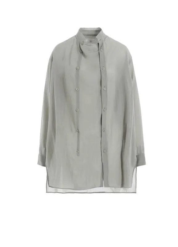 COTTON CHIFFON RIGHT FRONT DOUBLED SHIRT sold by Yohji Yamamoto
