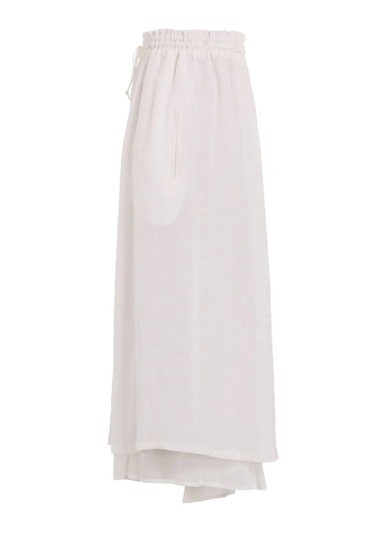 LINEN UNTWISTED LAWN LEFT W GATHERED PANTS sold by Yohji Yamamoto product image thumbnail 3