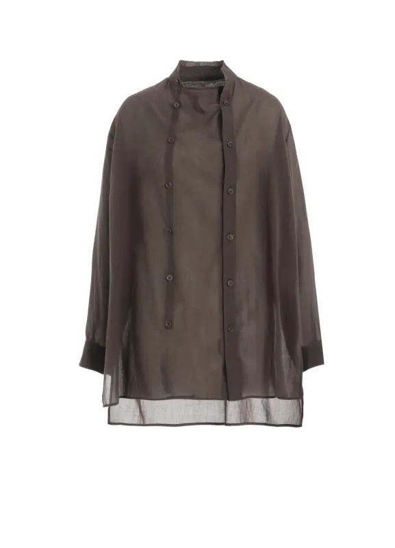 COTTON CHIFFON RIGHT FRONT DOUBLED SHIRT sold by Yohji Yamamoto