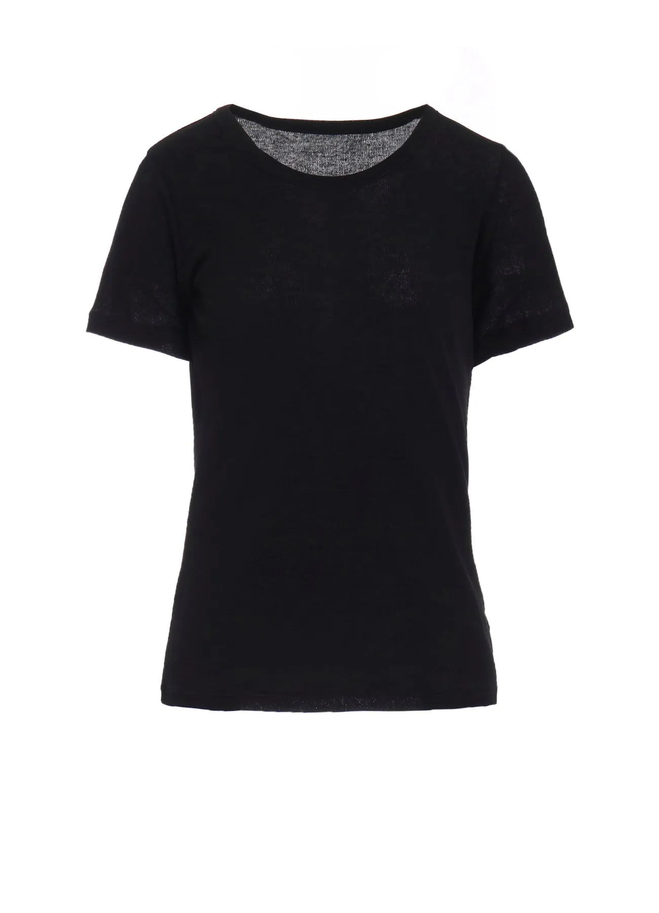 HIGH TWISTED RIB ROUND NECK SHORT SLV T sold by Yohji Yamamoto