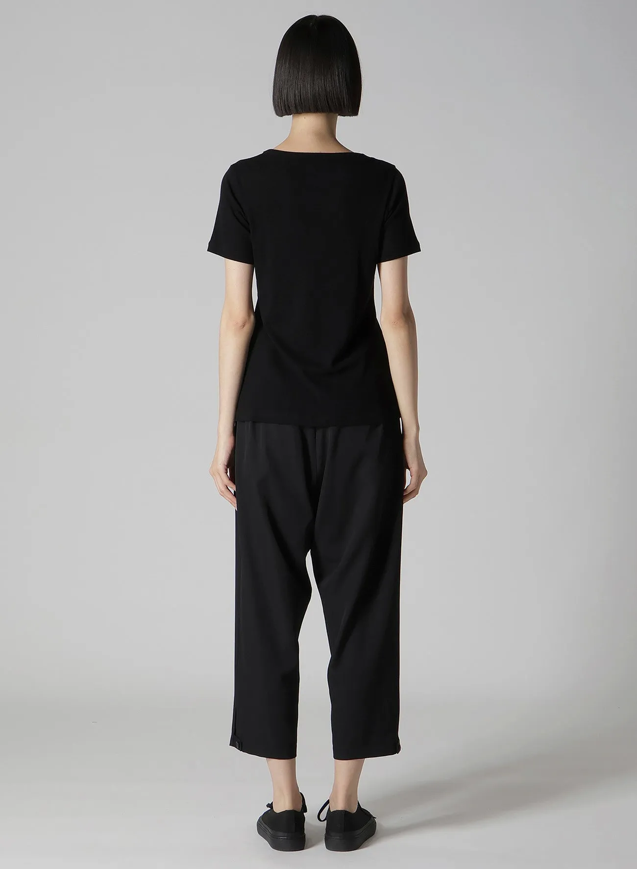 HIGH TWISTED RIB ROUND NECK SHORT SLV T sold by Yohji Yamamoto product image thumbnail 5