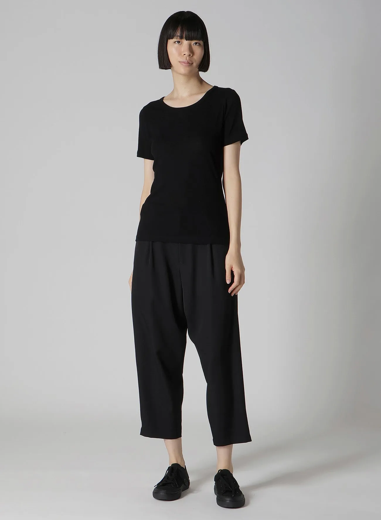 HIGH TWISTED RIB ROUND NECK SHORT SLV T sold by Yohji Yamamoto product image thumbnail 3