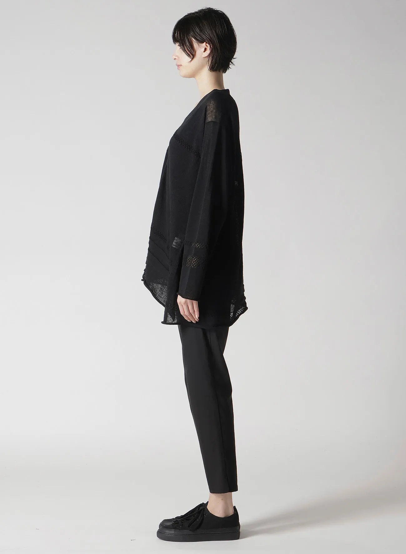 12G 2P STRIPE PANELED CARDIGAN sold by Yohji Yamamoto product image thumbnail 4