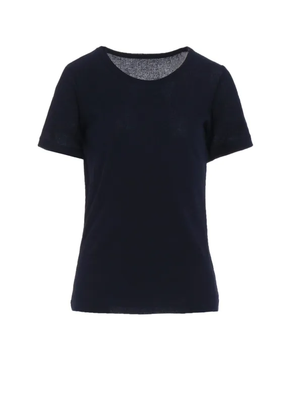 HIGH TWISTED RIB ROUND NECK SHORT SLV T sold by Yohji Yamamoto